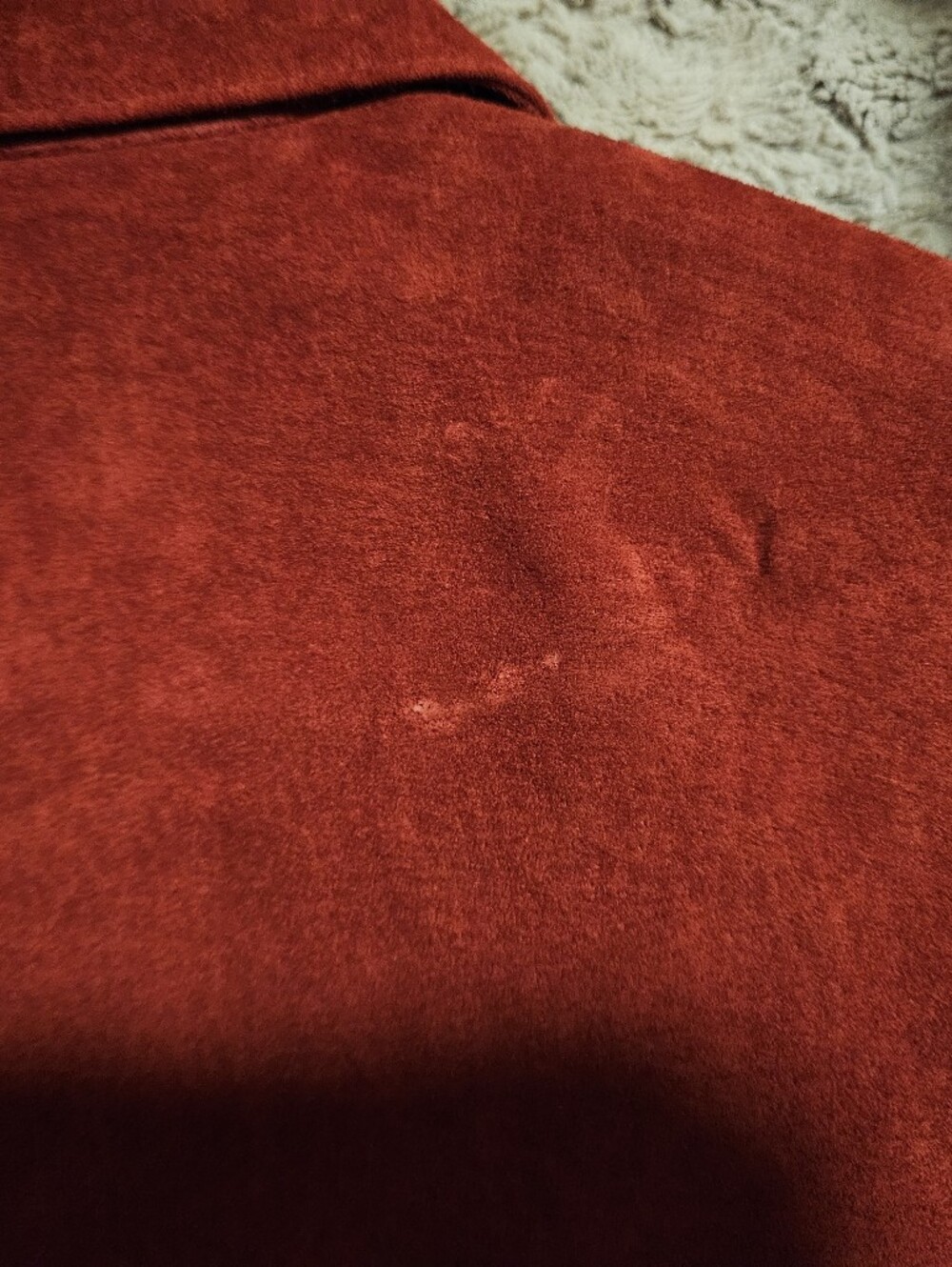 Red Suede Button-Front Jacket - Picture 7 of 10